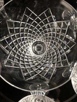 WATERFORD CRYSTAL ALANA CLARET WATER WINE GLASSES SET of SIX Acid Etched 7 EUC