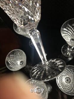WATERFORD CRYSTAL ALANA CLARET WATER WINE GLASSES SET of SIX Acid Etched 7 EUC