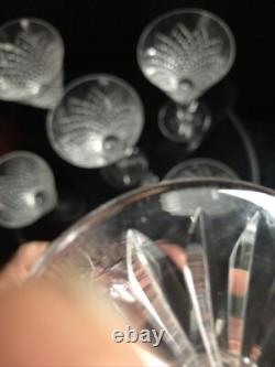 WATERFORD CRYSTAL ALANA CLARET WATER WINE GLASSES SET of SIX Acid Etched 7 EUC