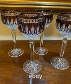 WATERFORD CRYSTAL AMETHYST PURPLE CLARENDON WINE HOCK GLASS Mint