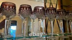 WATERFORD CRYSTAL AMETHYST PURPLE CLARENDON WINE HOCK GLASS Mint