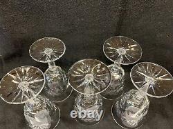 WATERFORD CRYSTAL ASHLING 5 Claret Wine Glasses 5 7/8 EUC