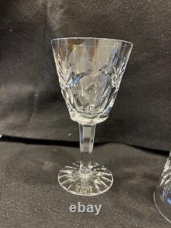 WATERFORD CRYSTAL ASHLING 5 Claret Wine Glasses 5 7/8 EUC