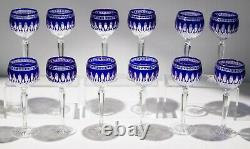 WATERFORD CRYSTAL COBALT BLUE CLARENDON WINE HOCK GLASS Mint