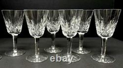 WATERFORD CRYSTAL Lismore 5-7/8 Claret Wine Glasses IRELAND 6pc Set Stamped
