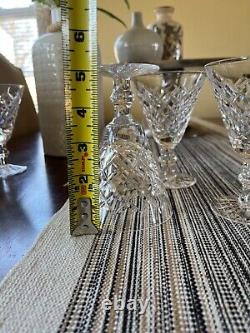 WATERFORD Crystal ADARE Set Of 8 WINE WATER GLASSES over 5 inches tall Beautiful
