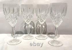 WATERFORD Crystal Araglin Water Red Wine Glasses Goblets 7 7/8 Tall Set of 4