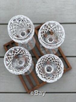WATERFORD Cut Crystal LISMORE Pattern 4 WINE HOCKS 7 3/8 Balloon Goblets