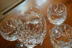 WATERFORD Cut Crystal LISMORE Pattern 5- WINE HOCKS Glasses Stems 7 3/8 Tall