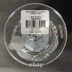 WATERFORD SEAHORSE NOUVEAU WINE GLASSES, 8 1/2, Cut Lead Crystal, 4PCS In Box