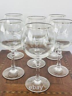 WINE GLASSES GOBLETS RALPH LAUREN Rare BEDFORD PLATINUM LOT OF SIX (6)