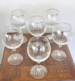 WINE GLASSES GOBLETS RALPH LAUREN Rare BEDFORD PLATINUM LOT OF SIX (6)