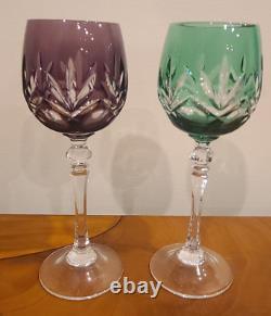 WMF Cristal Cabinet Set of 8 Multi Color Crystal Wine Glass Handcut