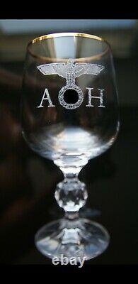 WW2 Adolf Hitler's crystal wine glass 3rd Reich Germany
