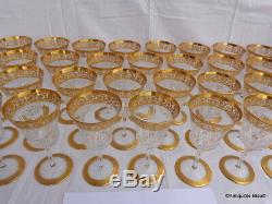 Water glasses in crystal Saint Louis Thistle Gold model PERFECT 7 inch