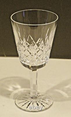 Waterford 5 1/2 LISMORE CUT CRYSTAL SET 7 White WINE Glasses Stems MINT