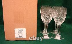 Waterford ACOCA Claret Wine Glasses SET OF FOUR Plain Base MINT IN BOX