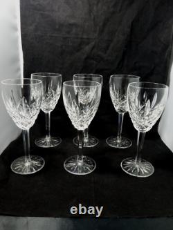 Waterford Araglin crystal wine glasses, 6 crystal glasses made in Ireland