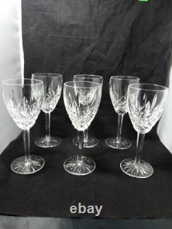 Waterford Araglin crystal wine glasses, 6 crystal glasses made in Ireland