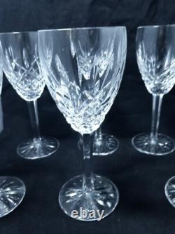Waterford Araglin crystal wine glasses, 6 crystal glasses made in Ireland