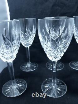 Waterford Araglin crystal wine glasses, 6 crystal glasses made in Ireland