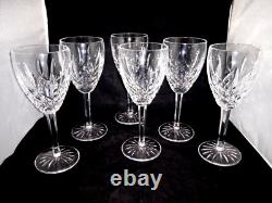 Waterford Araglin crystal wine glasses, 6 crystal glasses made in Ireland