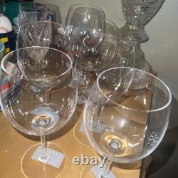 Waterford Balloon Crystal Stunning Wine Glasses Goblets-Set of 6 New 9hX 3.5W