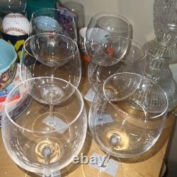 Waterford Balloon Crystal Stunning Wine Glasses Goblets-Set of 6 New 9hX 3.5W
