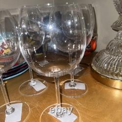 Waterford Balloon Crystal Stunning Wine Glasses Goblets-Set of 6 New 9hX 3.5W