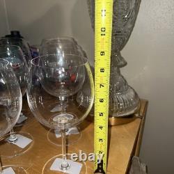 Waterford Balloon Crystal Stunning Wine Glasses Goblets-Set of 6 New 9hX 3.5W