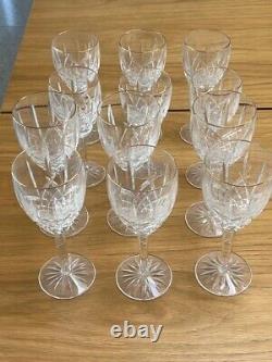 Waterford Chelsea crystal wine glasses with gold rim (six red and six white)