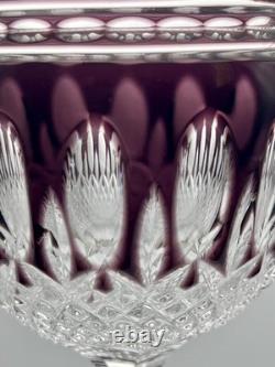 Waterford Clarendon Amethyst Cut to Clear Hock Wine Glasses Pair with Box Retired