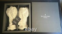 Waterford Clarendon Amethyst Cut to Clear Hock Wine Glasses Pair with Box Retired