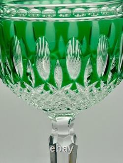 Waterford Clarendon Emerald Cut to Clear Hock Wine Glass Pair with Box Retired