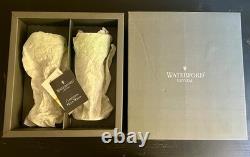 Waterford Clarendon Emerald Cut to Clear Hock Wine Glass Pair with Box Retired