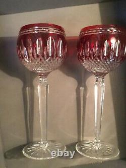 Waterford Clarendon Ruby Hock Wine Glasses8 New in Original Boxes