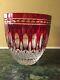 Waterford Clarendon Ruby Red Cut to Clear Cased Crystal Ice Wine Bucket 7.5