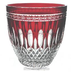 Waterford Clarendon Ruby Red Cut to Clear Cased Crystal Ice Wine Bucket NewithBox
