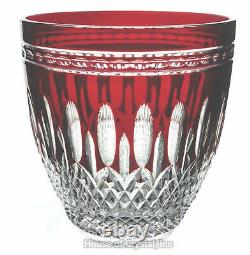 Waterford Clarendon Ruby Red Cut to Clear Crystal Ice Wine Bucket New Damage Box