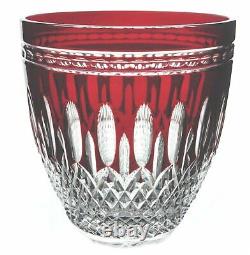 Waterford Clarendon Ruby Red Cut to Clear Crystal Ice Wine Bucket New Damage Box