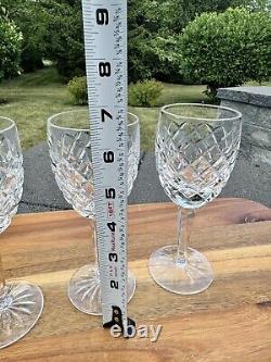 Waterford Clear Crystal Comeragh Wine Glasses Goblets 6 1/2 Tall Set Of 3