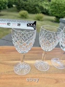 Waterford Clear Crystal Comeragh Wine Glasses Goblets 6 1/2 Tall Set Of 3