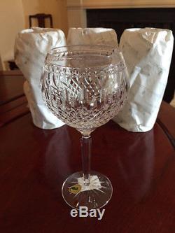 Waterford Clear Cut Crystal CLARENDON WINE glasses -NEW IN BOX 4 Goblet 4 Wine