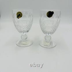 Waterford Colleen Claret Wine Glasses Set Vintage Crystal 2 Pieces Short Stem