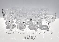 Waterford Colleen Short Stem Balloon Wine Glasses Cut Crystal Clear Set of 12