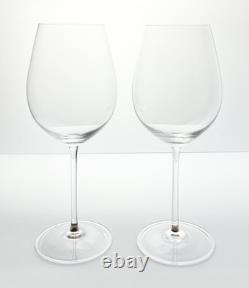Waterford Connoisseur Gold 2 Crystal Bordeaux Wine Glasses 11 3/8 32oz Signed