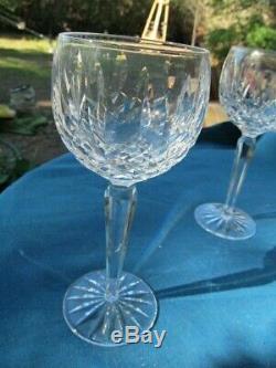 Waterford Crystal 4 Wine Hock Goblets Glasses Balloon Shape 7 1/2h 2 3/4d