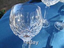 Waterford Crystal 4 Wine Hock Goblets Glasses Balloon Shape 7 1/2h 2 3/4d