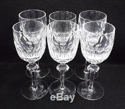 Waterford Crystal 6 Curraghmore Claret Wine Glasses, 7 1/8