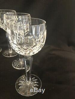 Waterford Crystal 7 1/2 Lismore Wine Hock Glasses Set Of 9 Made in Ireland